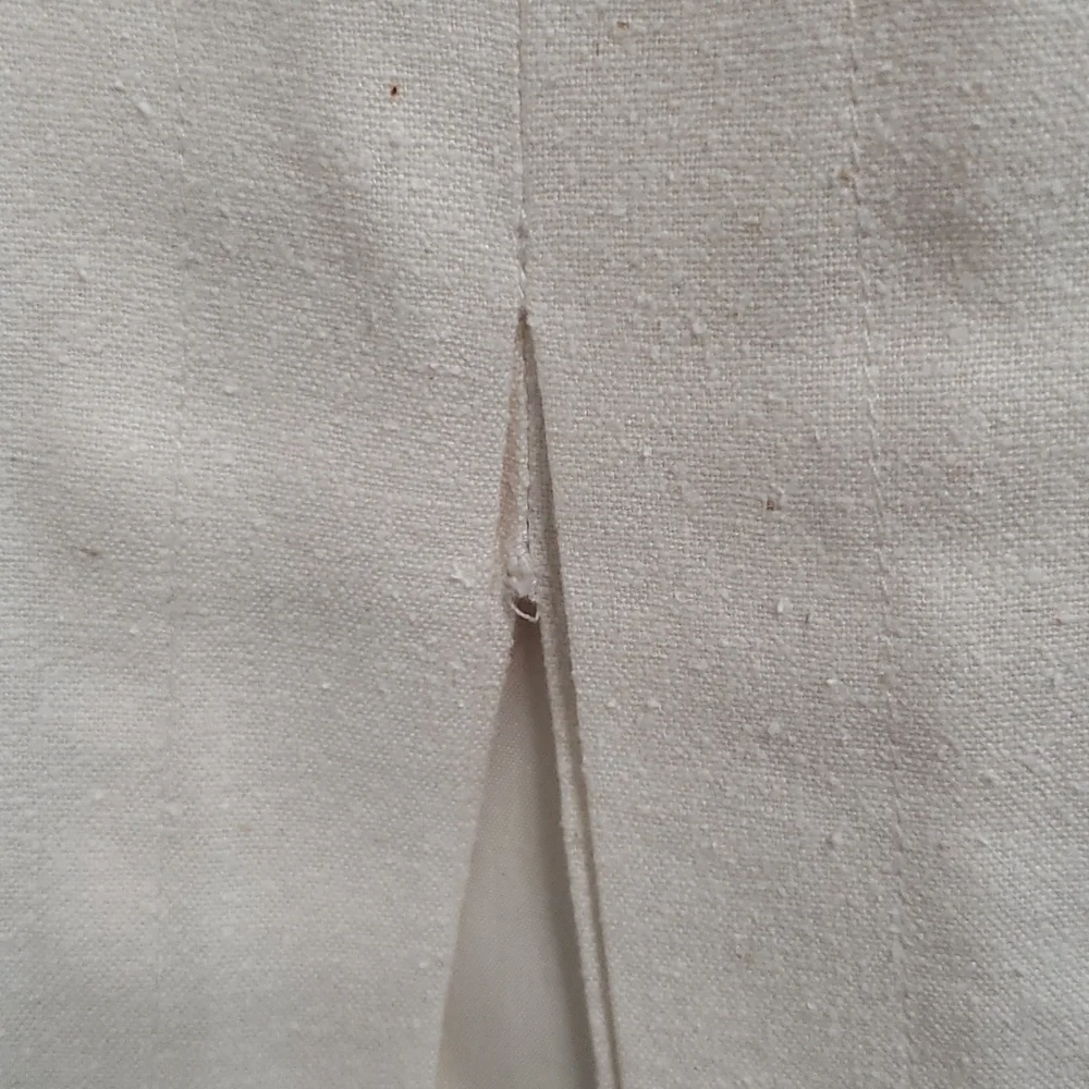 Vintage 90s Georgiou Cream Silk Skirt w/ Pockets - Picture 11 of 12